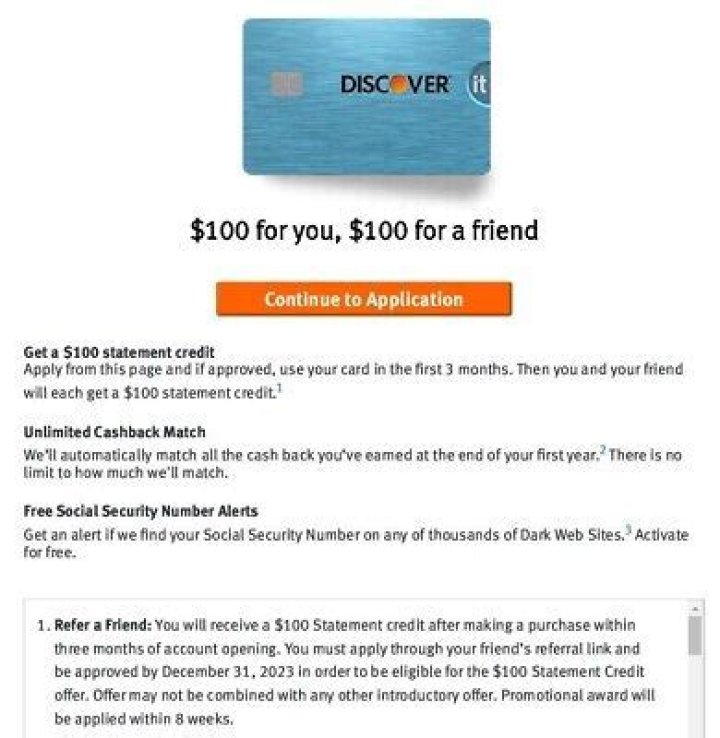 Discover Card Referral
